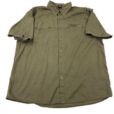 Camisa Oakley masculina grande XXL 2XL verde oliva botão para cima exército militar ajuste verdadeiro * comprar usado  Enviando para Brazil