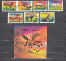TANZANIA    1993 Konie  1701‑1707 + Blok 1708     used na sprzedaż  PL