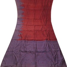 Remanente de sari tejido a mano 100 % seda pura roja vintage 4YD tela artesanal chatarra de seda segunda mano  Embacar hacia Mexico