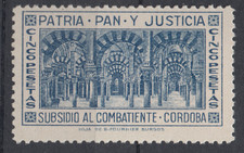 CORDOBA  Subsidio al Combatiente    5 Ptas.  Local Nacional    Spain  Civil War, usado comprar usado  Enviando para Brazil