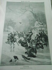 Engraving 1877 skaters d'occasion  Expédié en Belgium