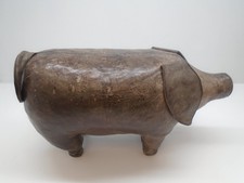 brown leather pouffe for sale  WESTON-SUPER-MARE