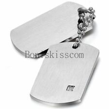 Colar pingente de casal masculino feminino de aço inoxidável exército militar dog tag comprar usado  Enviando para Brazil