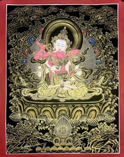 Pintura tibetana pintada a mano Vajrasattva Yab yum Thangka Om yoga Buda segunda mano  Embacar hacia Mexico
