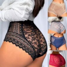 Calcinha de renda completa sexy feminina cueca boxer cintura média calcinha íntima lingerie, usado comprar usado  Enviando para Brazil