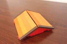 Lincoln Logs LOTE VINTAGE 1 telhado 2 entalhes com ripas de telhado de madeira tampas de extremidade suportes, usado comprar usado  Enviando para Brazil