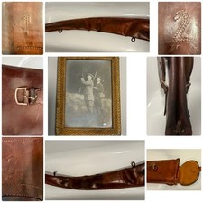 Antique leather double for sale  LONDON