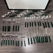 Talheres de aço inoxidável vintage verde esmeralda cabo acrílico 50 peças de Taiwan comprar usado  Enviando para Brazil