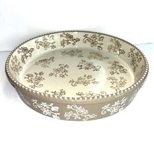 Temp-tations Padeiro Redondo Pintado à Mão Renda Floral Taupe 9" X 2" com Acabamento de Textura comprar usado  Enviando para Brazil
