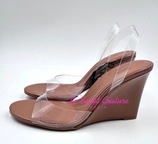 Sandália ZARA WOMAN NOVA COM ETIQUETAS VINIL WEDGES SAPATOS SALTOS Bege 2840/210 VENDA comprar usado  Enviando para Brazil