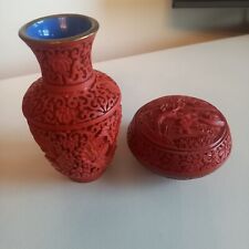 Schnitzlack dose vase gebraucht kaufen  Lübtheen