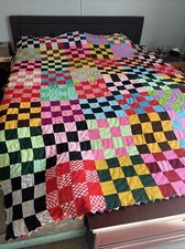 Incrível Colcha Vintage Feita à Mão, Dupla Face! 100 X 75 pol! AH-MAZING!  comprar usado  Enviando para Brazil
