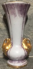 Vaso Supreme Chinaware 8,5” de altura ouro 22K cisnes roxo LINDO vintage em excelente estado usado comprar usado  Enviando para Brazil