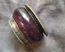 Caixa de bugigangas cômoda vintage prata tonificada tampa de metal feltro forrado suporte de anel de vidro comprar usado  Enviando para Brazil