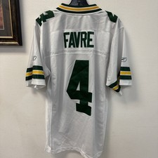 Camiseta Brett Favre Packers White Home #4 pequena em campo Reebok comprar usado  Enviando para Brazil