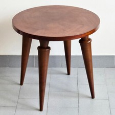 Mesa lateral redonda vintage 1940 1950 madeira envernizada escura retrô comprar usado  Enviando para Brazil