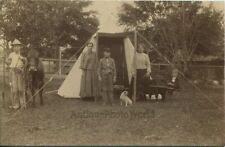 Crianças fingem brincar com cachorro vaca cabra carrinho tenda cowboy diversão foto antiga da década de 1880 comprar usado  Enviando para Brazil