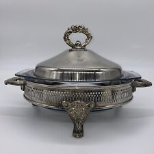 Caçarola de pés coberta vintage Silverplate com prato de vidro MARINEX comprar usado  Enviando para Brazil