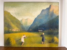 Dipinto olio mietitura usato  Padova