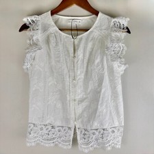 Blusa Zara Infantil Menina 11/12 Branca Bordada Acabamento de Renda Botão Frontal Casual Nova Sem etiquetas comprar usado  Enviando para Brazil