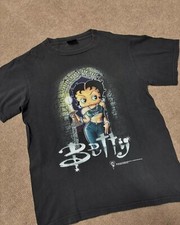 Camiseta unissex estilo clássico preta desenho animado Betty Boop anos 90 P-5XL KH13333 comprar usado  Enviando para Brazil