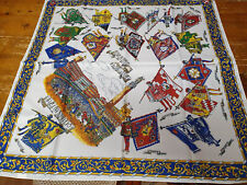 PALIO DI SIENA - Fazzoletto PIAZZA DEL CAMPO SBANDIERATORI BLU C 80 x 80 - scarf comprar usado  Enviando para Brazil