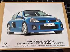 RENAULT CLIO RENAULTSPORT V6 255 - 2002 - FOTOGRAFIA DE MÍDIA DE IMPRENSA 1 comprar usado  Enviando para Brazil