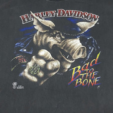 Camiseta 1987 Vintage Harley Davidson HD 3D Emblema HOG Bad To The Bone XL REIMPRESSÃO comprar usado  Enviando para Brazil