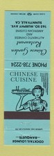 Matchbook cover chinese for sale  USA