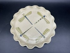Placa de torta de libélula aro babado cerâmica estúdio arte cerâmica assinada 11 1/2” de largura comprar usado  Enviando para Brazil