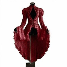 Vestido retrô feminino manga comprida gótico vestido vintage renda vitoriano comprar usado  Enviando para Brazil