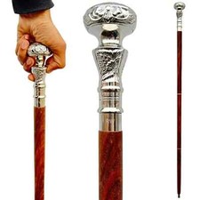 Cabo de madeira vitoriano bengala bengala designer antigo acabamento em tira de latão comprar usado  Enviando para Brazil