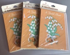 Convites de festa vintage Hallmark chuveiro nupcial 24 (8x3) - Flores brancas anos 70 anos 80 comprar usado  Enviando para Brazil