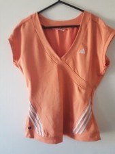 Camiseta Adidas Training Feminina Tamanho M Corrida Climalite Manga Listrada Laranja, usado comprar usado  Enviando para Brazil