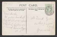Cartão postal de 1907 - litho, postado Londonderry. Vaporizador Allen Line Mail "Pretorian", usado comprar usado  Enviando para Brazil