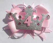 Emblema rosa coroa de aniversário número de idade cabelo laço fita meninas jacaré clipe 🇬🇧 comprar usado  Enviando para Brazil