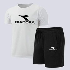 Completo Sportivo Diadora Uomo - Camiseta Azul e Short Nero, usado comprar usado  Enviando para Brazil