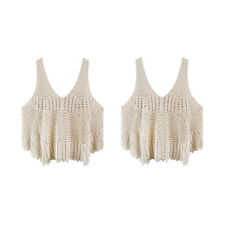 Colete oco étnico retrô feminino crochê regata cropped blusa solta moda barra comprar usado  Enviando para Brazil