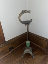 Cinzeiro antigo art déco ferro fundido vidro jade ornamentado dragão suporte de fumaça comprar usado  Enviando para Brazil
