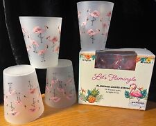 Cadena de luces operativas Pink Flamingo 10 baterías y 4 tazas grandes de plástico esmerilado para fiestas segunda mano  Embacar hacia Argentina