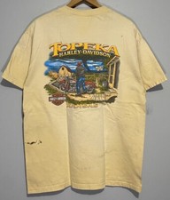 Camiseta Vintage Harley Davidson Grande Tornado Topeka Motociclista Indie Grunge Falhas comprar usado  Enviando para Brazil