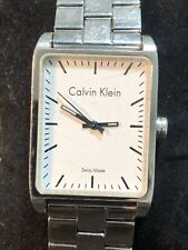 Calvin Klein relógio fabricado na Suíça retangular aço inoxidável unissex 30mm nova bateria comprar usado  Enviando para Brazil