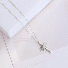 Colar elegante feminino pingente estrela ouro prata folheado lindo presente joia comprar usado  Enviando para Brazil