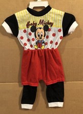 Romper infantil vintage BABY MICKEY MOUSE estoque morto não usado com falhas Disney Kids comprar usado  Enviando para Brazil