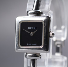 [Perto de ESTADO PERFEITO] GUCCI 1900L relógio feminino quartzo prata mostrador preto do Japão 16,5 cm comprar usado  Enviando para Brazil