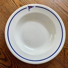 Usado, Tigela de sopa vintage 9" Yacht Club Amityville Burgee Flag Restaurante Siracusa comprar usado  Enviando para Brazil