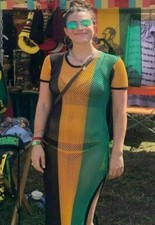 Vestido feminino jamaicano maxi malha Marina Rasta rede transparente praia férias verão comprar usado  Enviando para Brazil