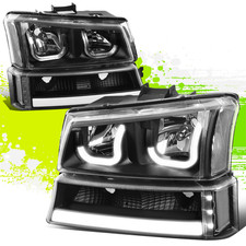 Farol projetor LED J-Halo com lâmpada de estacionamento para Chevy Silverado 03-07 preto comprar usado  Enviando para Brazil