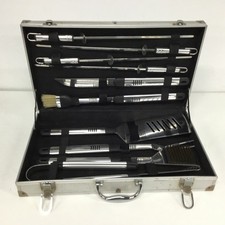 Conjunto de ferramentas para churrasco de aço inoxidável 10 peças com estojo de alumínio (136) # 940, usado comprar usado  Enviando para Brazil