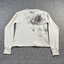 Camisa Monarchy Para Hombre Grande Blanca Tejida Gofre Alas Góticas Y2K Manchada* Manga Larga segunda mano  Embacar hacia Mexico